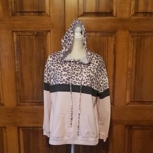 Modern Style Me Leopard Print Hoodie with Pink and Black Accents